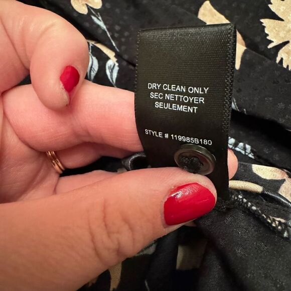 NWOT Rebecca Taylor Black Floral Jacquard Daniella Silk Blouse Size 2 Small - Picture 14 of 16